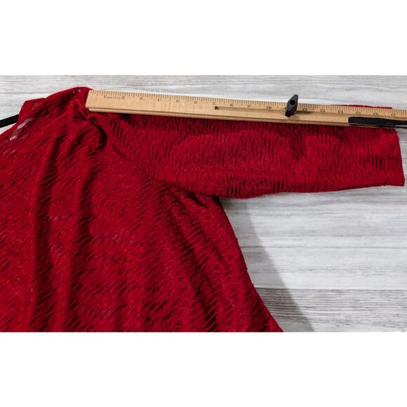 New $69 Multiples Missy Americana PLus Size XL 2 Pc Brick Rusty Red Layered Tops - Picture 10 of 12